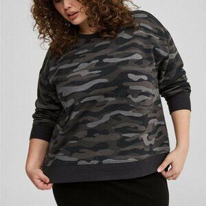 Torrid Size 2 2X brushed camo dropped shoulder sweatshirt 18 / 20